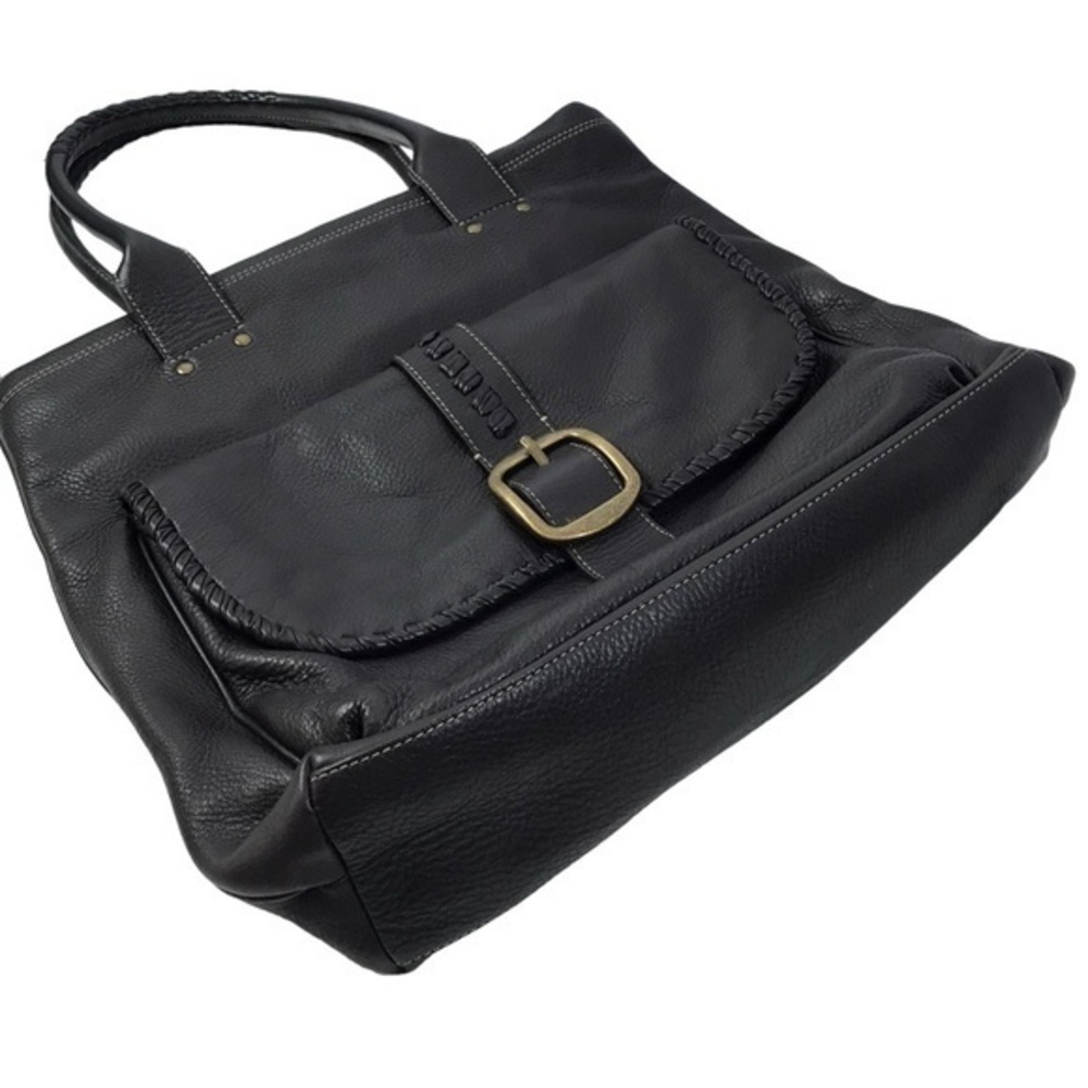 Levenger Distressed Brown Leather Hobo Tote - Picture 9 of 14